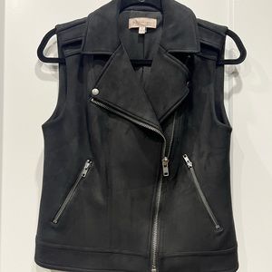 Philosophy Vegan Suede Moto Vest - Black